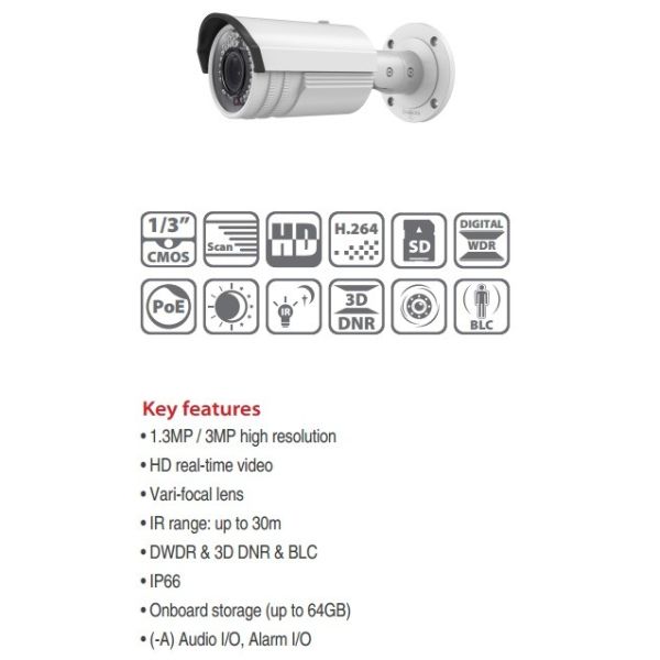 3 megapixel cctv outdoor water proof bullet hikvision ip security camera