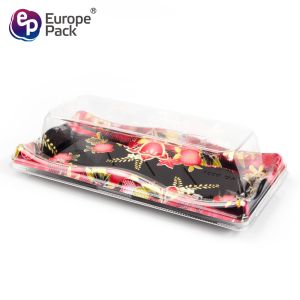 High quality rectangle plastic disposable fondue sushi tray with lid