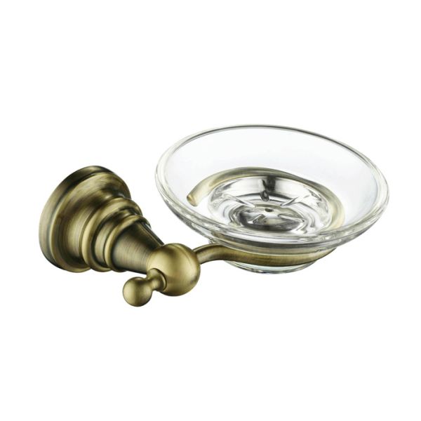Antique Bathroom Accessory Glass Shower Soap Dish Easy Installation