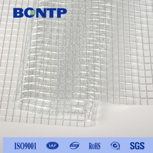 PVC Transparent Mesh Fabric Flame Retardant Tarpaulin Roll, 0.9-3.2m Width