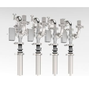 Automatic pump filling and capping machine for bath foam and shampoo