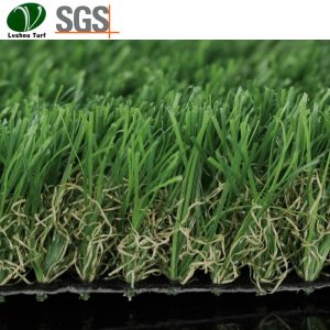 Decorative Plastic Lawn Grass Sbr or Pu Backing Glue 18900 Stitches Every Sqm
