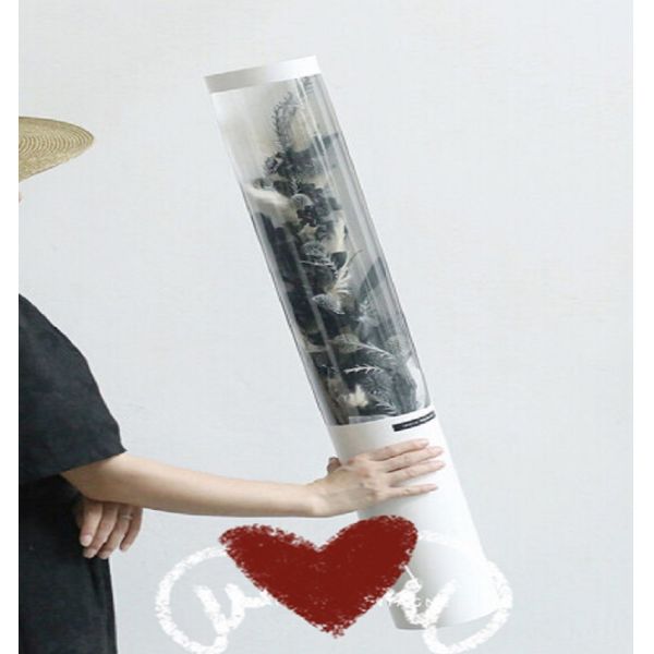 Handmade Single Rose Flower Gift Box Packing Recyclable Cylindrical Shaped