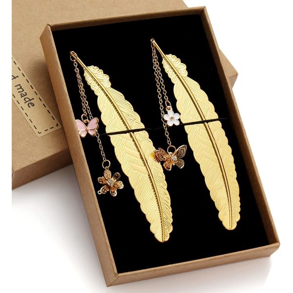 Buy Feather Rectangular Nickel Metal Bookmarks Antique Silver Personalised Bookmark at wholesale prices