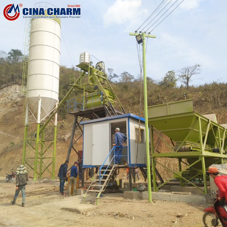 4.1m Dry Powder Dry Concrete Batching Plant Small Mixing Plant HZS35