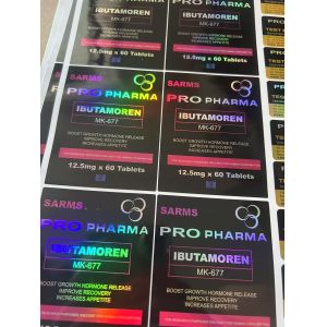 MK600 Oral 60 Tablets Labels Hologram Material U FOR Aluminum Zip Lock Bags