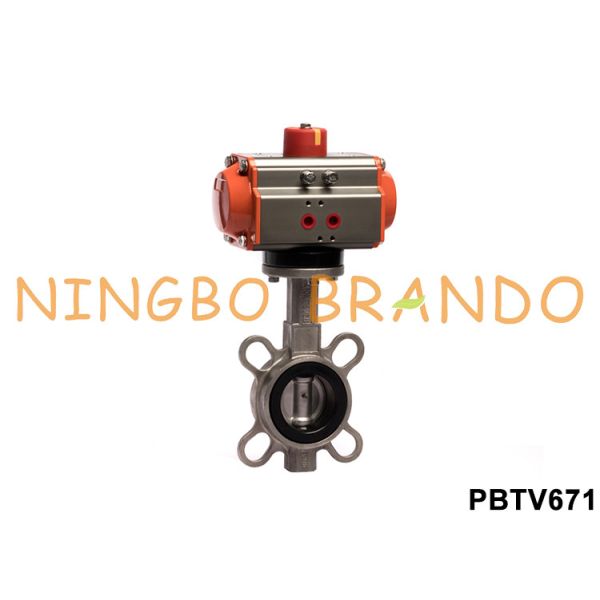 Buy Rubber Seal Stainless Steel Pneumatic Butterfly Valve With Actuator at wholesale prices