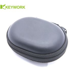 Black Mini Zipper Ellipse Classic Eva Earphone Case Portable Earphone Storage