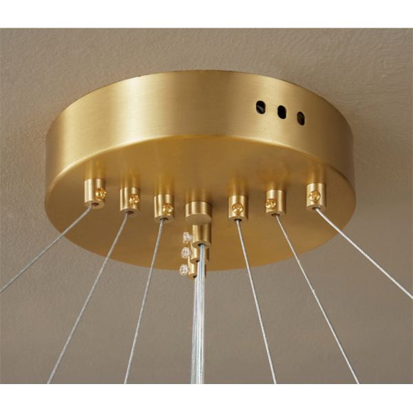 Dia40cm Dia60cm Copper Brass Leaf Pendant Chandelier Lights Tricolor Anti Rust