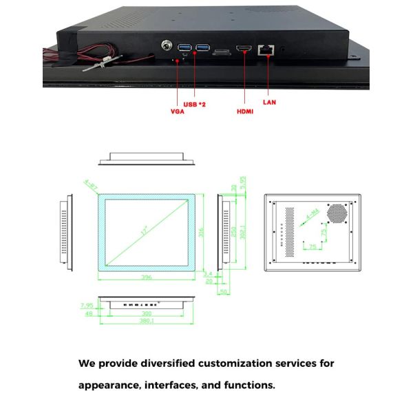 1280*800 Resolution Resistive Touchscreen Monitor 17 Inch with Usb