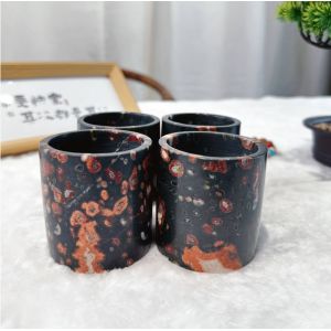 Plum Blossom Jade Marble Drinking Cups Marble Espresso Cups Durable With