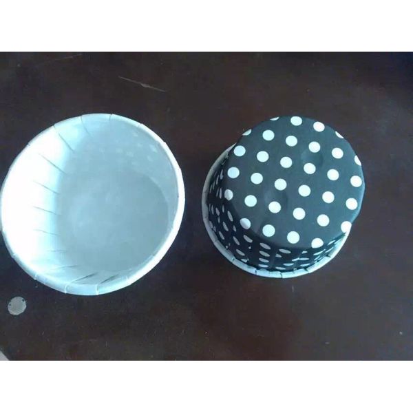 Buy Black with dot Souffle cups at wholesale prices