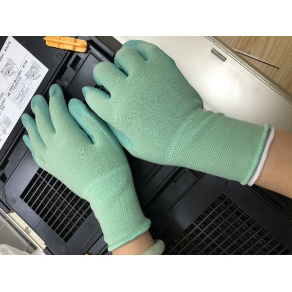 Environmental Protection Nitrile Palm Green Bamboo Fiber Hand Safety Gloves