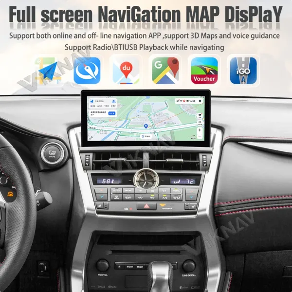 Viknav Car Radio For LEXUS NX NX200 NX200T (2015 2016) 12.3 inch Touch Screen Carplay Car GPS Navigation Multimedia