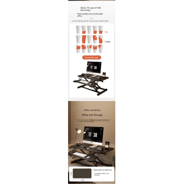 Adjustable Desk Workstation for Home Office and Gaming Size/ Dimension 73*47*40 cm