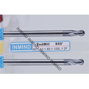 Long Carbide Nose Ball End Mill With Black AlTIN Coating , H6 Tolerance