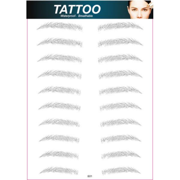 Custom 6D Waterproof Immerse-in-Water Embroidery Temporary Fashionable Natural Simulation Eyebrow Tattoo Stickers Paper for Face