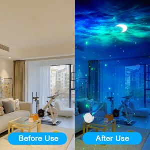 OEM Voice Control Moon Star Projector Multiscene 8 Star Cloud Modes