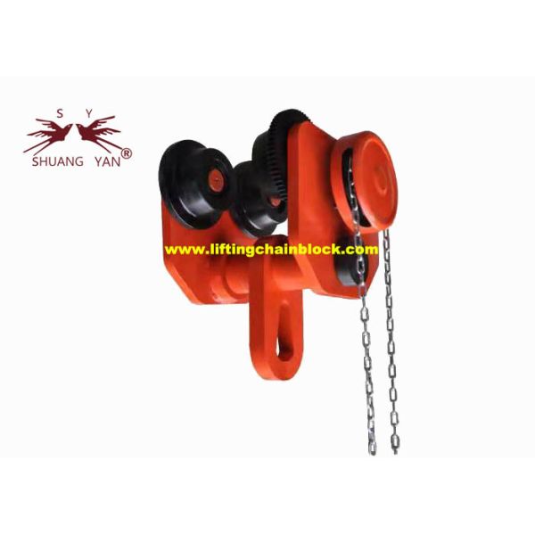20 Ton Travelling Lifting Beam Trolley Manual Girder Chain With 4 Gliding Wheel Rollers