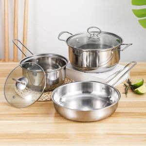 Hot Selling Cookware Set 5 PCS Stainless Steel Cookware Cook Pot Cooking Pot Set