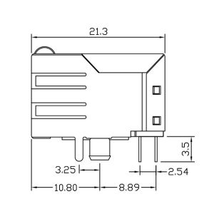 1x Magnetic RJ45 Jack PTC0001-01 | LPJF0017CNL LAN 10/ 100BASE