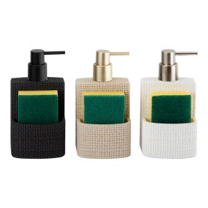 Quality 2N1 Polyresin Kitchen Soap Dispenser Multi-Function With Cloth Pattern for sale