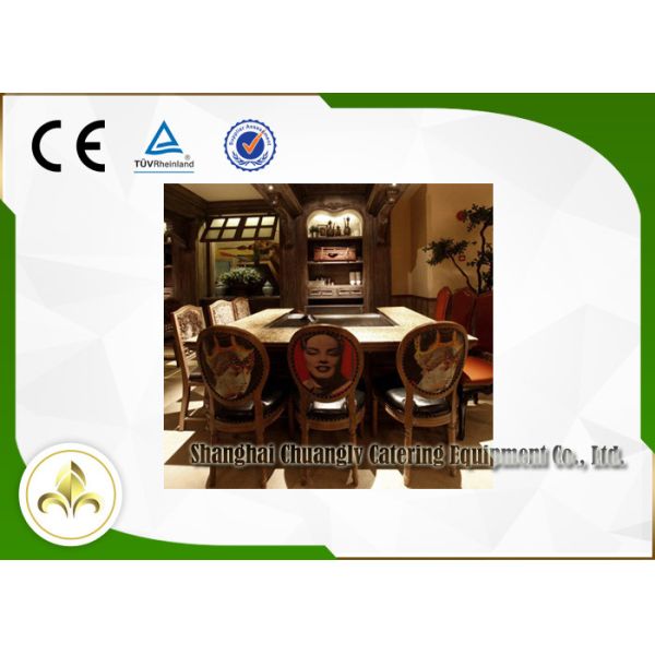 8 Seat Rectangle Indoor Hibachi Grill , Japanese Restaurant Grill At Table