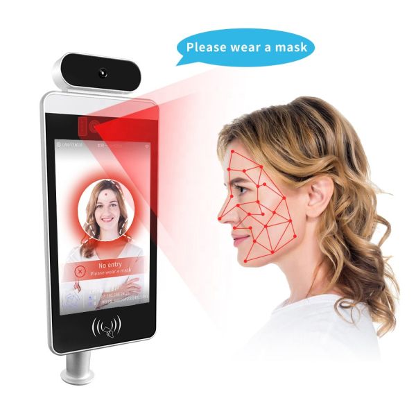 Buy DC12V 8" IPS Panel Facial Recognition Temperature Measuring Kiosk at wholesale prices