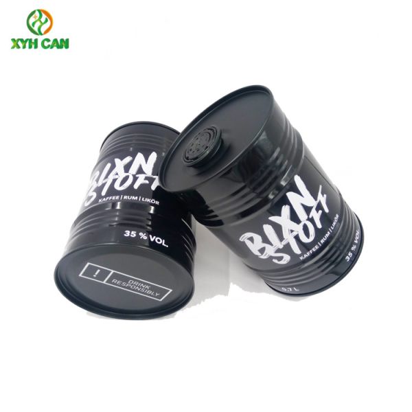Alcohol Tin Can 750ml-700ml Barrel Shape Vodka Whisky Packaging with Plug