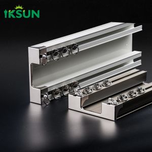 China T5 Temper Aluminium Double Curtain Track With Screws Mount on sale