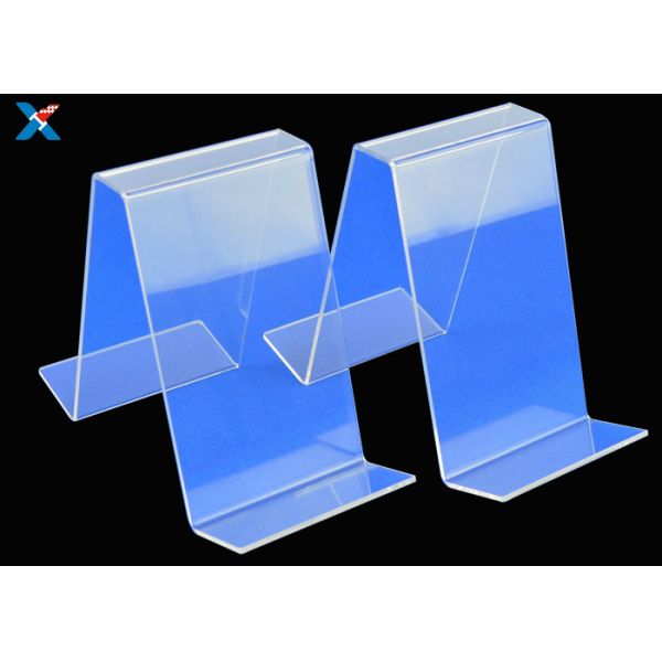 Modern Clear Acrylic Desk Organizer / Double Sided Standing Magazine Holder