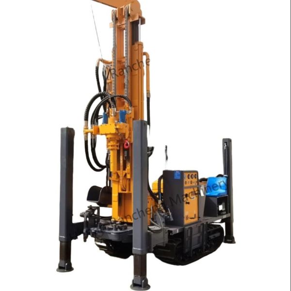Buy Hydraulic Rubber Crawler Borehole Water Well Drilling Rig Machine for 260m at wholesale prices