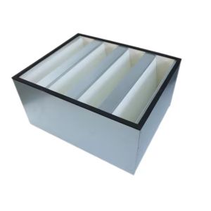 V Bank Box Type Air Filter Big Airflow Galvanized H13 H14 U15 U16 HEPA Filter