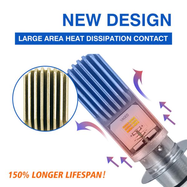 8-80V H4 HS1 BA20D H6 P15D H6M Motorcycle Headlight Led Bulb 12W 1200LM