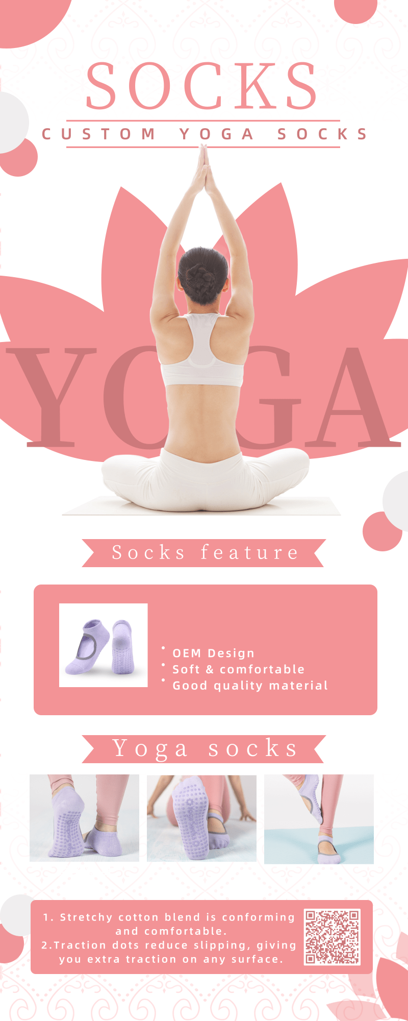 Multi Style Yoga Grip Socks / Terry Design Fuzzy Non Skid Socks For Pilates Fitness