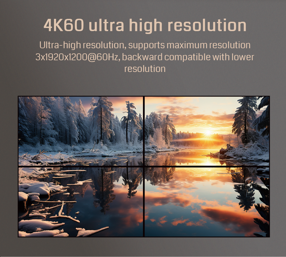 4K60 Plug and Play 1 in 3 Out Video Wall Controller Multi-Screen Expander for Ultra HD Displays