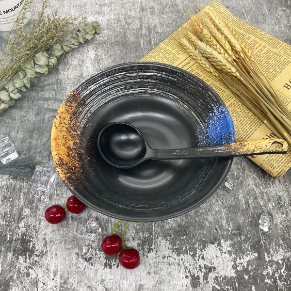 Buy 8 Inch Melamine Soup Spoon Restaurant Tableware Galaxy Pattern at wholesale prices