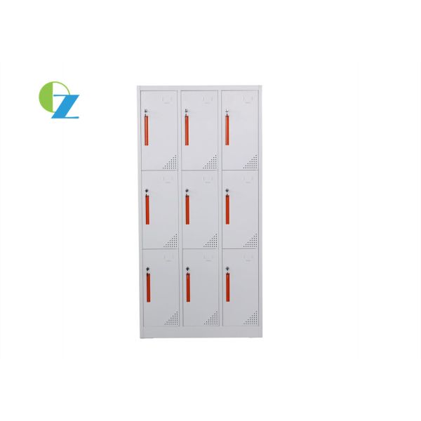 Buy KD Structure Steel Office Lockers Lateral , 9 Door Metal Locker Storage Cabinet at wholesale prices