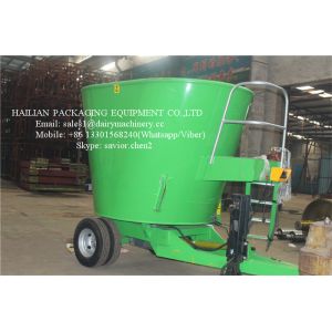 Quality Electronic Cattle Vertical Feed Mixer 27 CBM Capacity Trailing Type for sale