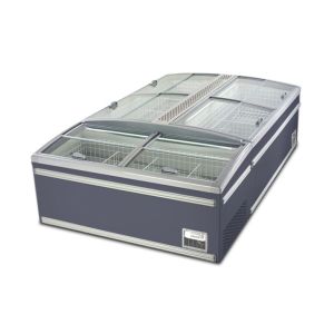 Commercial Shop Glass Gelato Island Display Freezer For Ice Cream