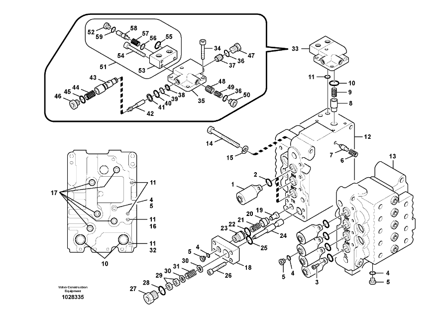 Toshiba UX22-151 Main Control Valve VOE14550306 14550306 For Volvo EC120 R130-5