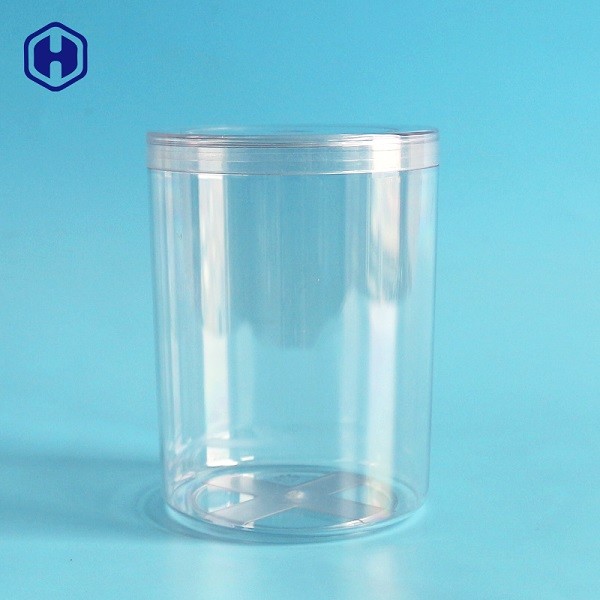 Cylinder Canned Plastic Biscuit Containers Durable Round Plastic Tubs