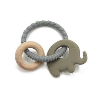 Diameter 8cm Silicone Teething Rattle