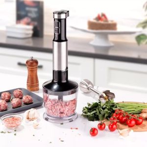 Black Stick Hand Blender With Potato Masher Chopper Measuing Cup