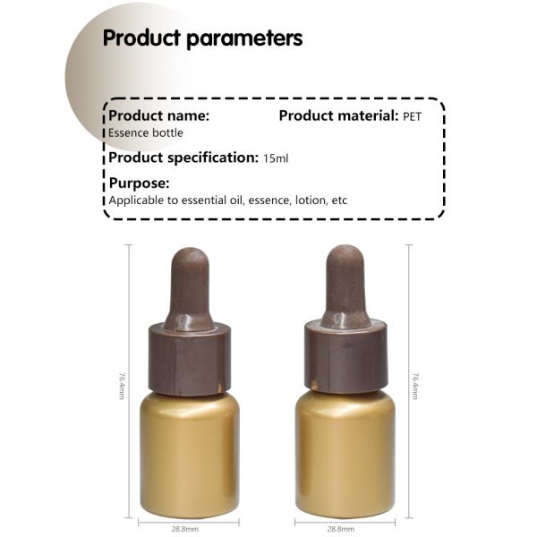 15ml Silicone Dropper Top Plastic Cosmetic Pump Bottle For Essential Cbd Oil Serums UKD04