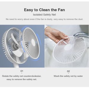 HEBRON Electric Portable Desktop Rechargeable 9inch Foldable 10000mAh Big