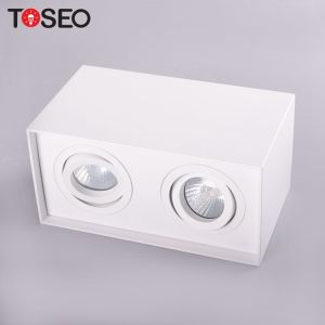 Restaurant Square Surface Mounted Downlight / Adjustable Gu10 Ceiling Spotlights