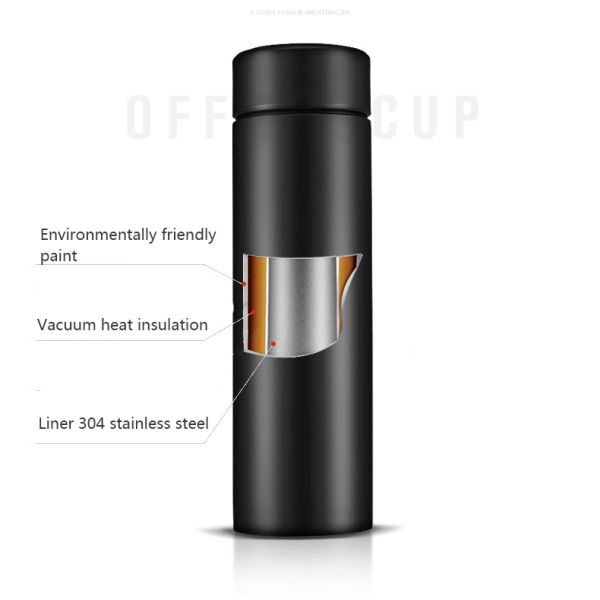 24 Hrs Heat Insulated Double Wall Vacuum Flask Bottle Coffee 17oz Stainless Steel Water Bottle With Tea & Coffee Filter