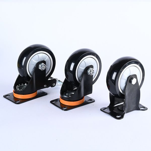 75mm/100mm/125mm Industrial Furniture Trolley with Brake and Single Bearing