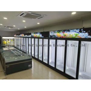 Glass Door Upright Display Freezer with CE